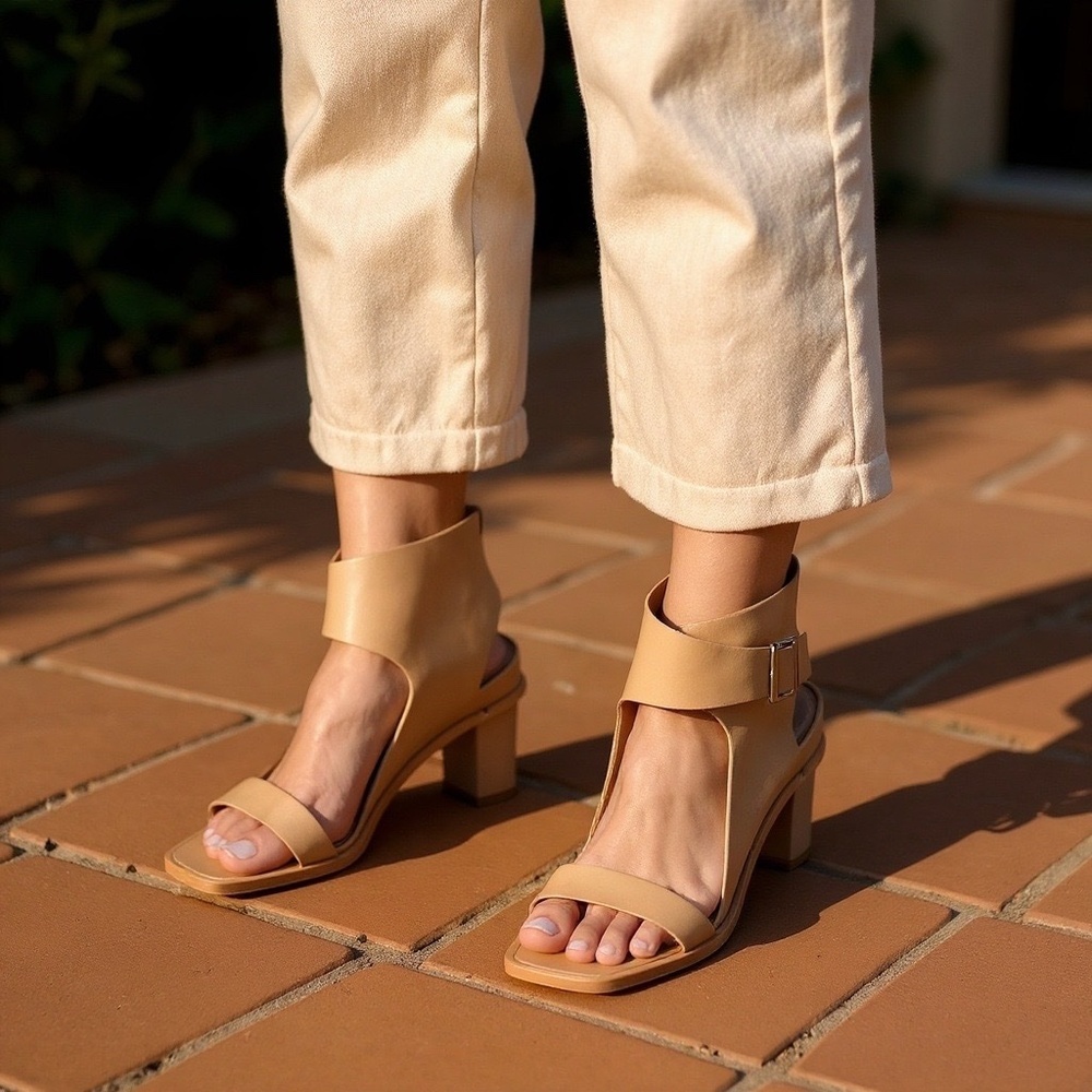 SAINT & LIBERTINE SZ 7.5 - Marbella Putty healed  Ankle Cuff Jute Sandal